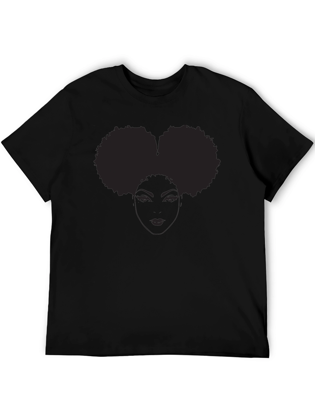 Afro Puff Graphic Tee - Stylish Black T-Shirt