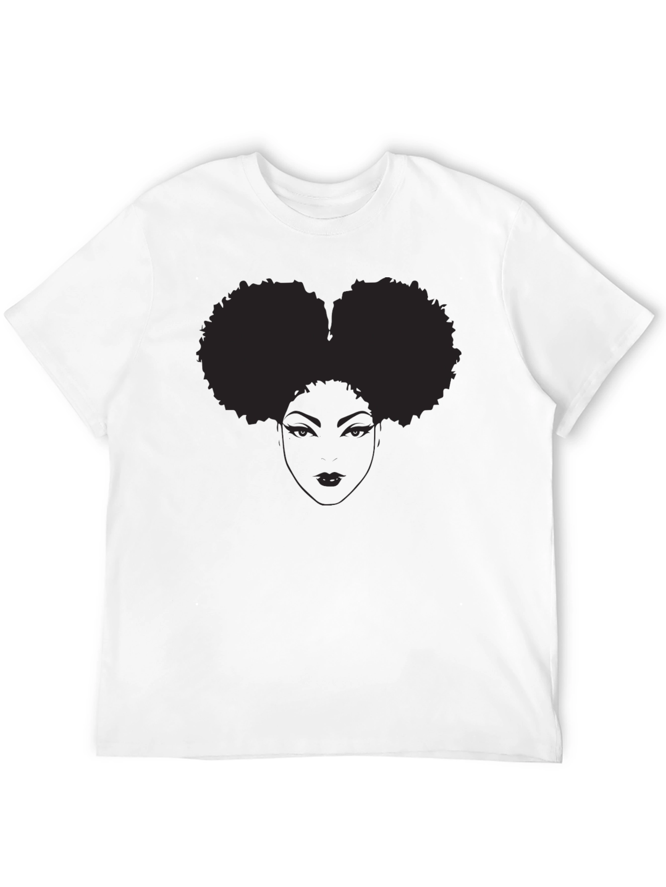 Afro Puff Graphic Tee - Stylish Black T-Shirt