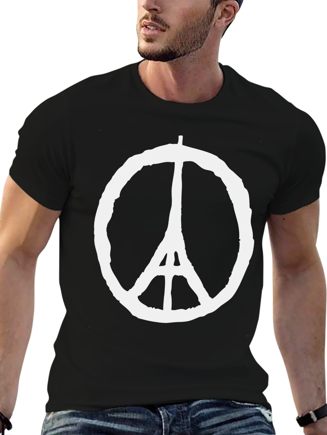 Peace for Paris Black Graphic Tee