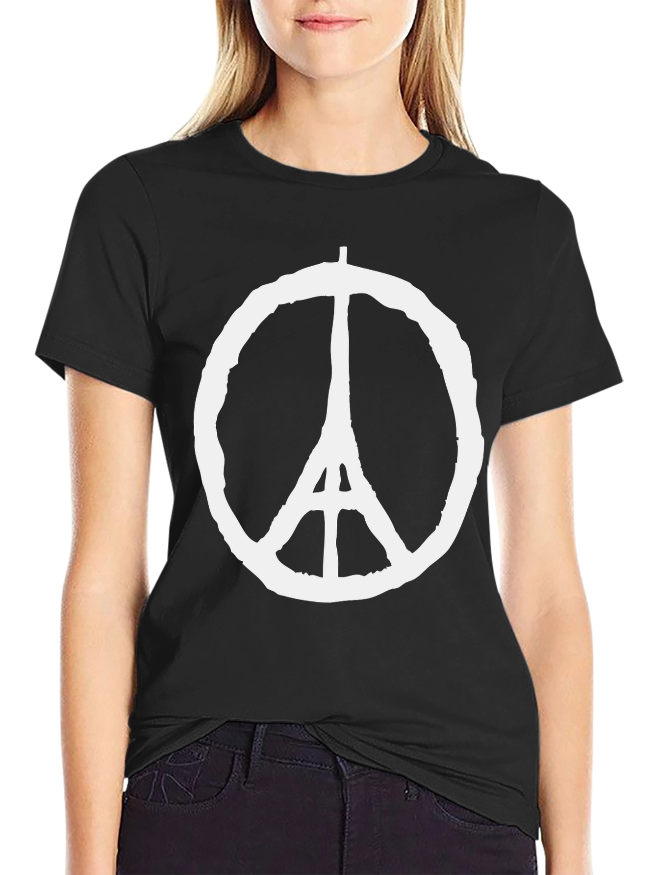 Peace for Paris Black Graphic Tee