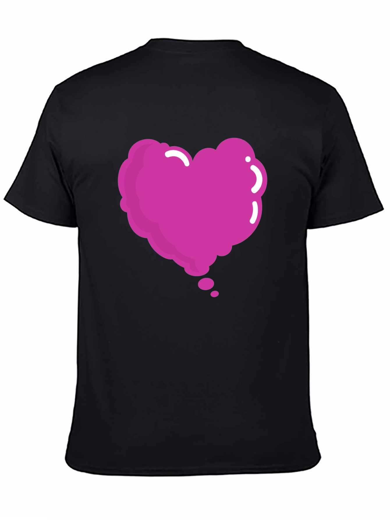 Heart Bubble Graphic Tee - Black Cotton Blend