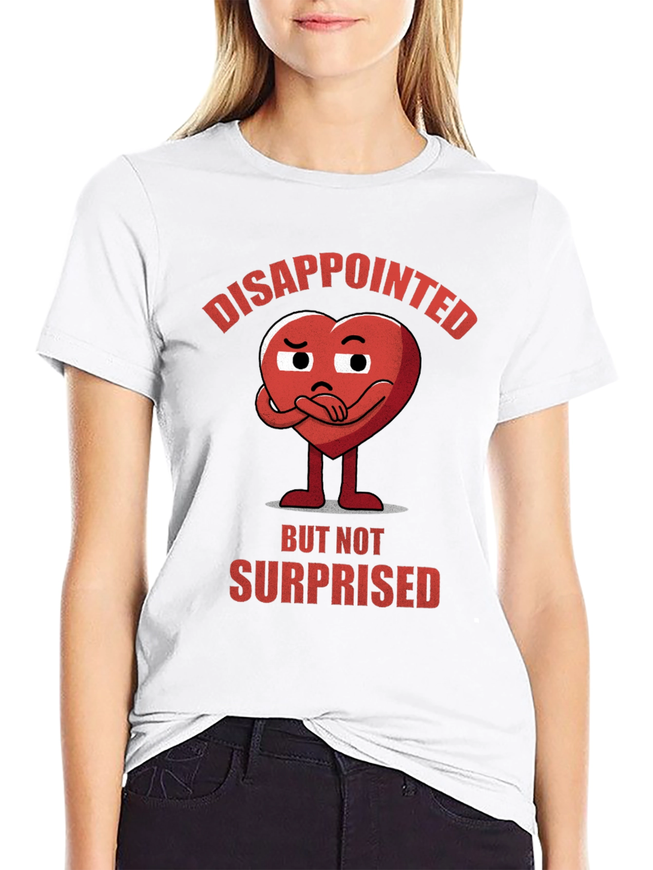Disappointed Heart Graphic T-Shirt - Express Your Mood
