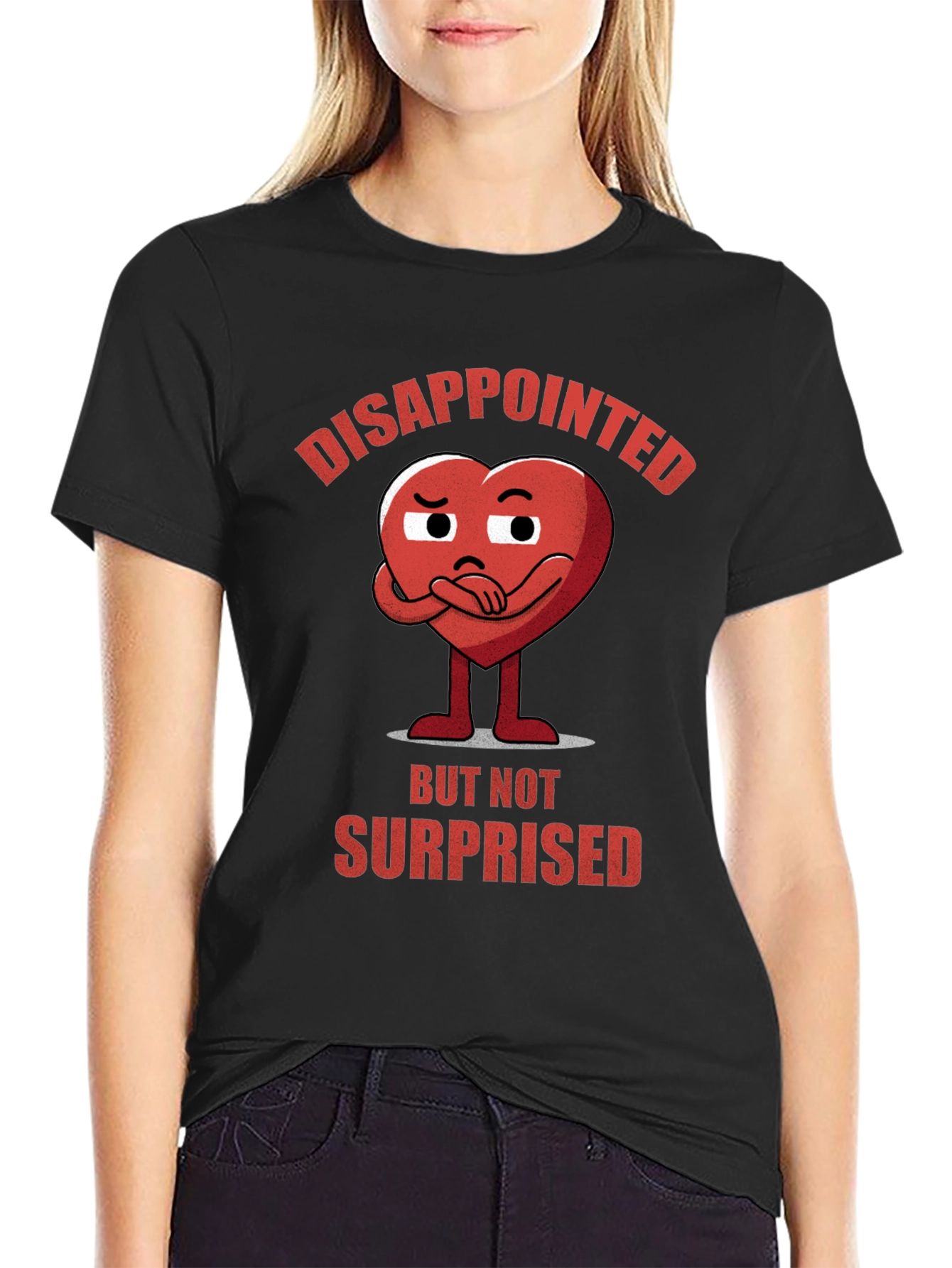 Disappointed Heart Graphic T-Shirt - Express Your Mood