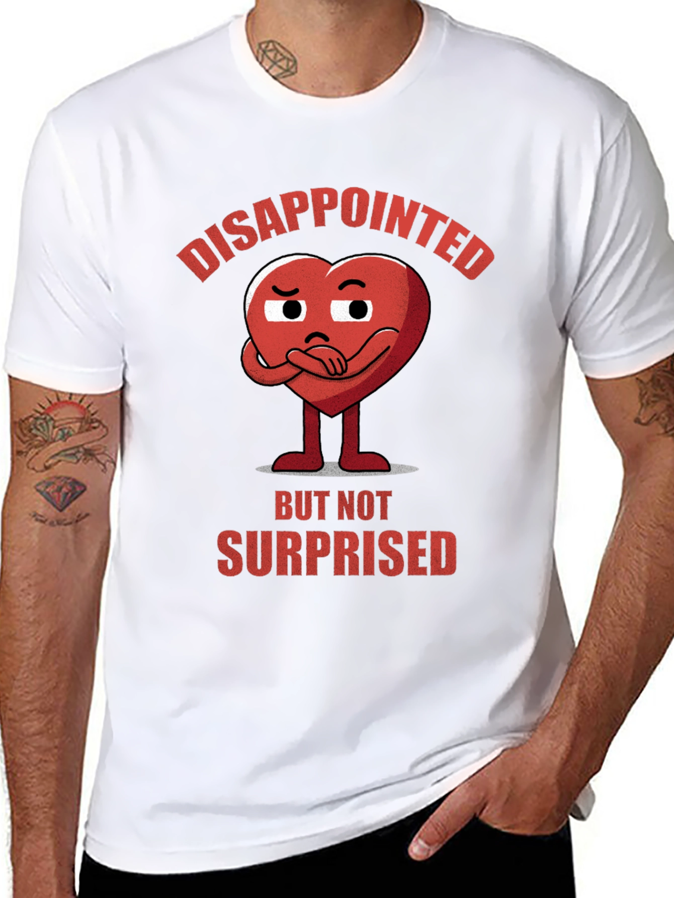 Disappointed Heart Graphic T-Shirt - Express Your Mood