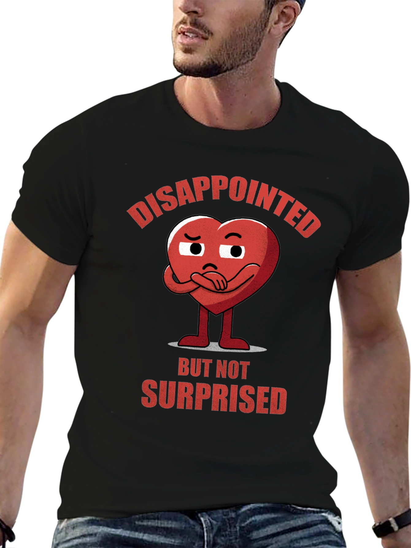 Disappointed Heart Graphic T-Shirt - Express Your Mood