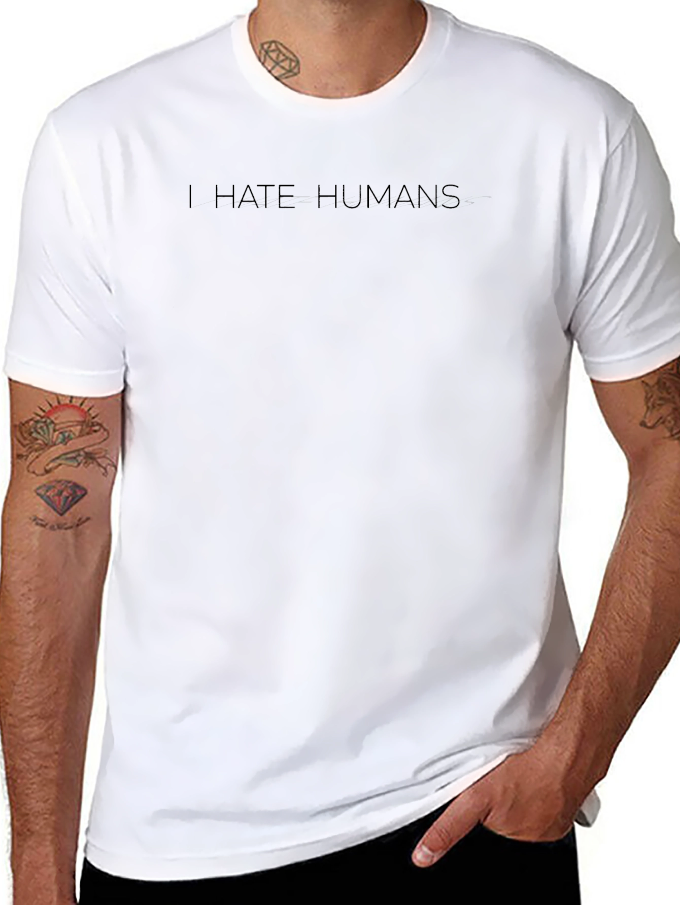 I Hate Humans Graphic Tee - Mens Black T-Shirt