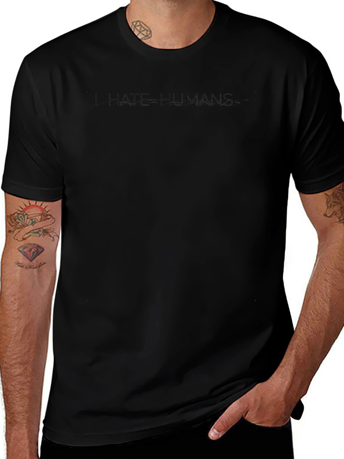 I Hate Humans Graphic Tee - Mens Black T-Shirt
