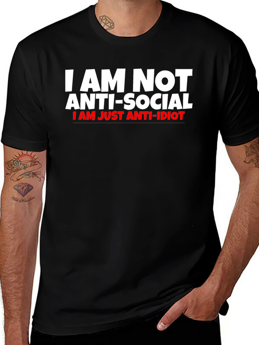 Anti-Social Anti-Idiot Funny T-Shirt