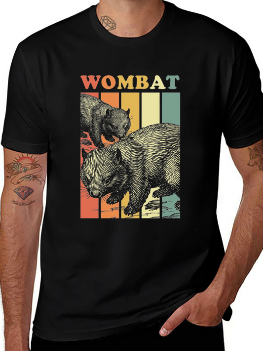 Retro Wombat Graphic T-Shirt