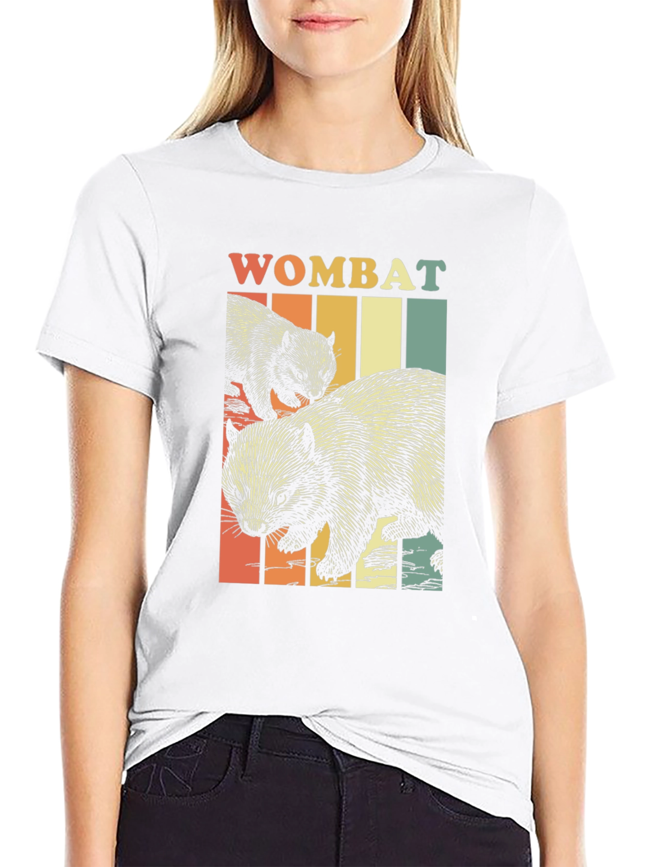 Retro Wombat Graphic T-Shirt