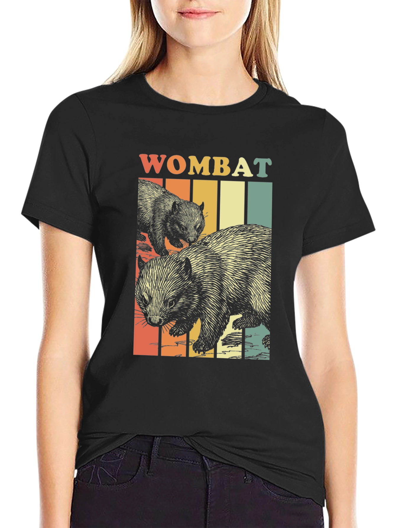 Retro Wombat Graphic T-Shirt