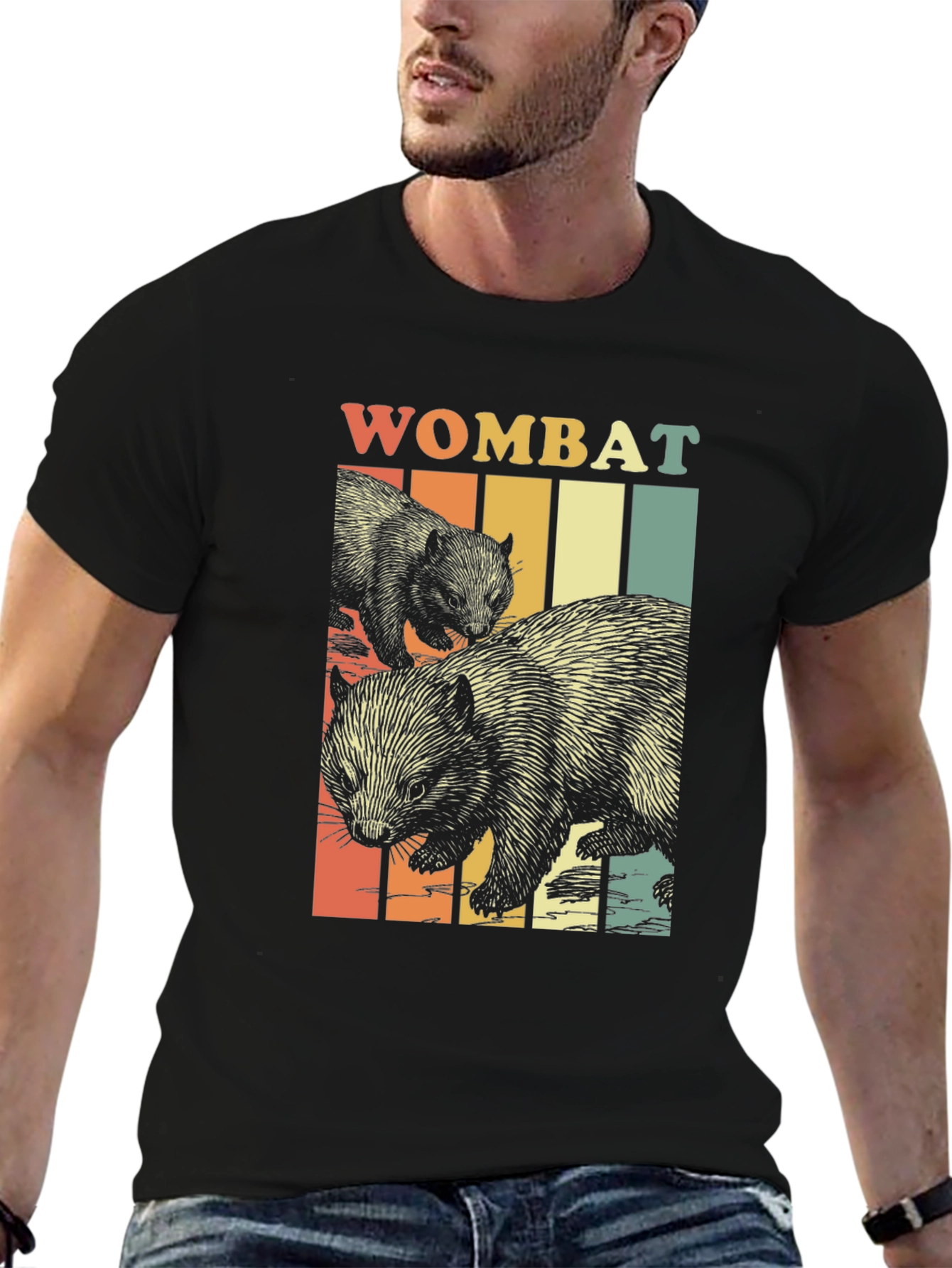 Retro Wombat Graphic T-Shirt