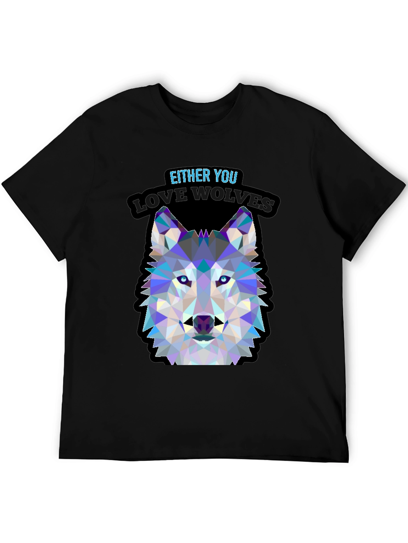 Geometric Wolf Head T-Shirt