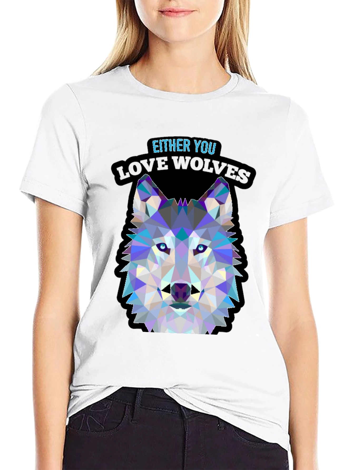 Geometric Wolf Head T-Shirt