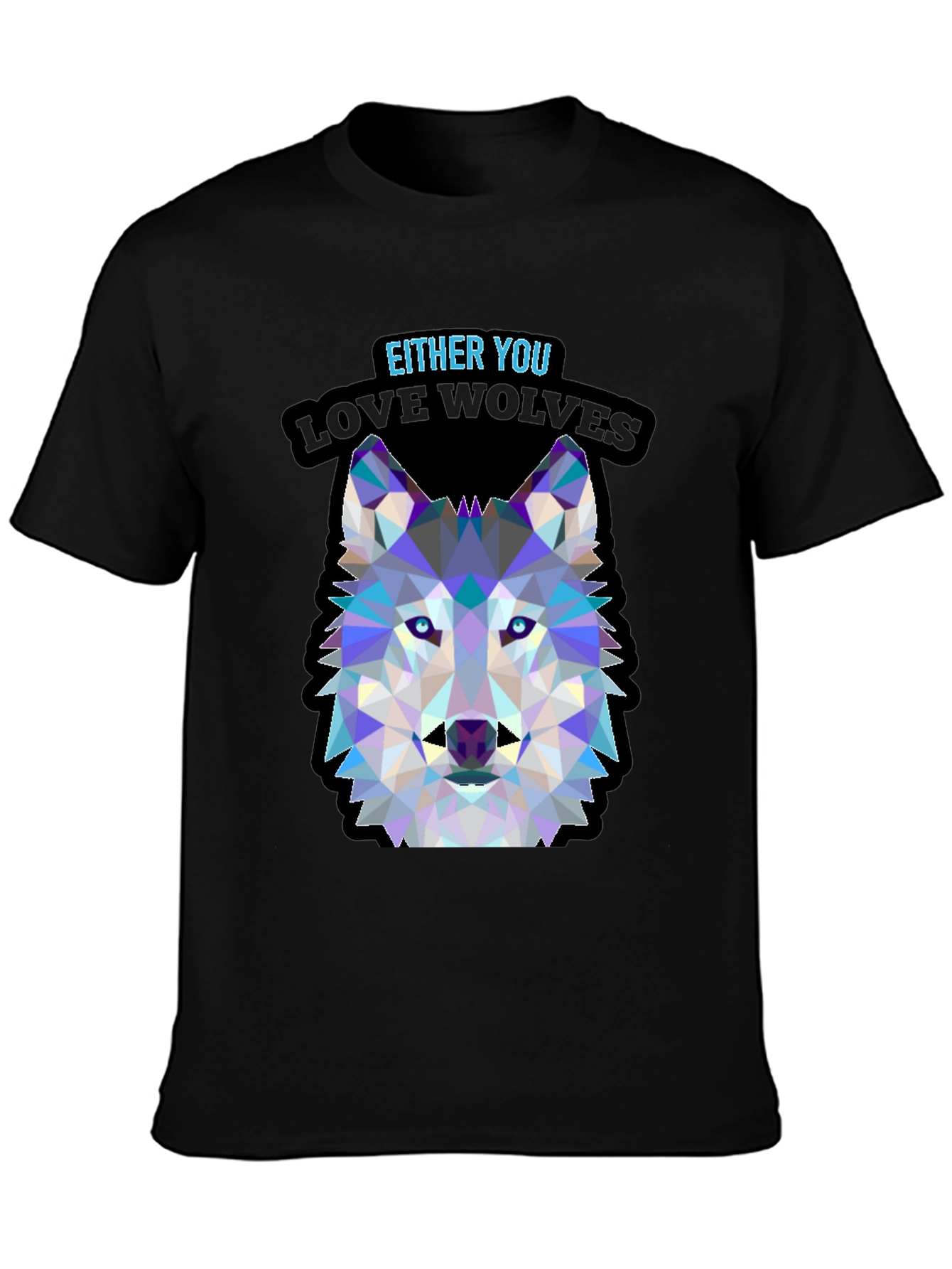 Geometric Wolf Head T-Shirt