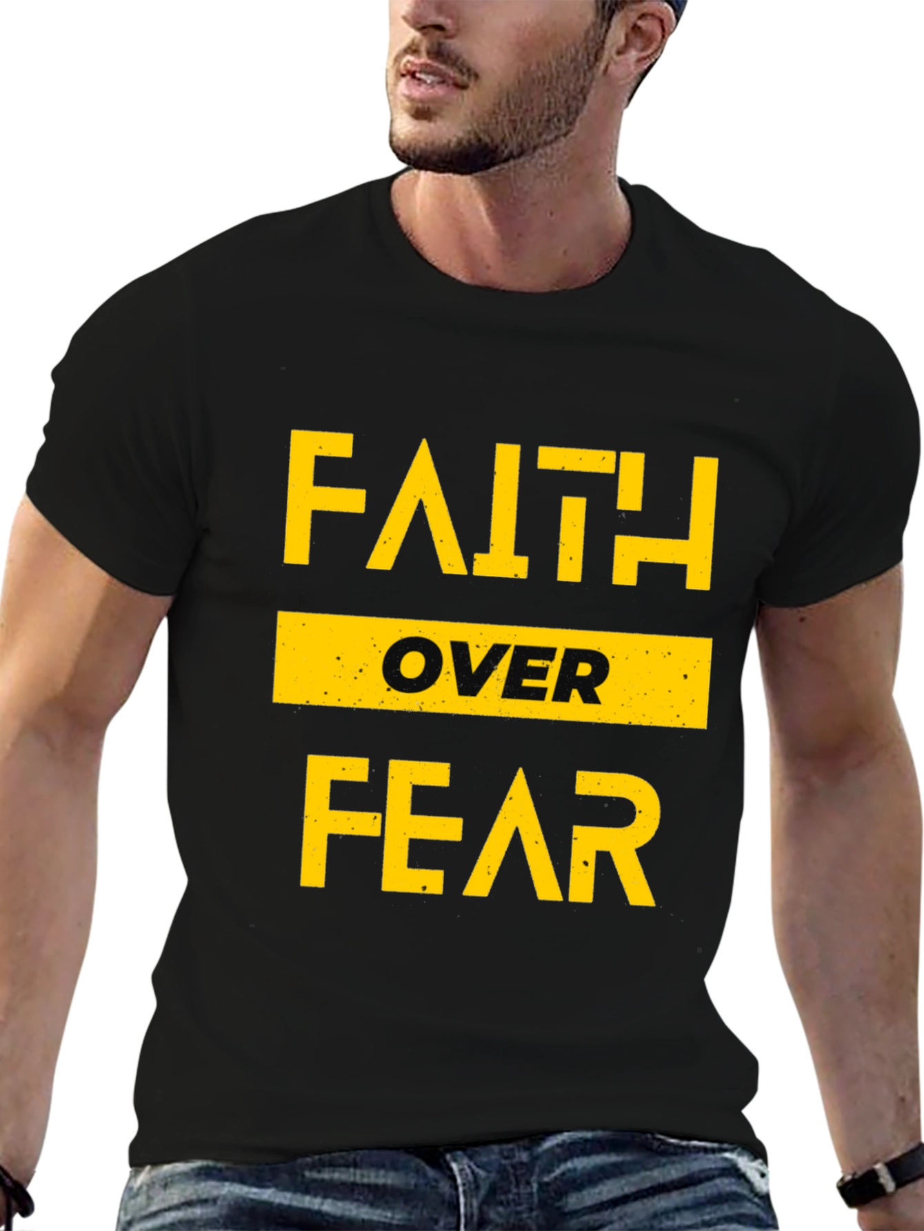 Faith Over Fear Graphic T-Shirt - Black