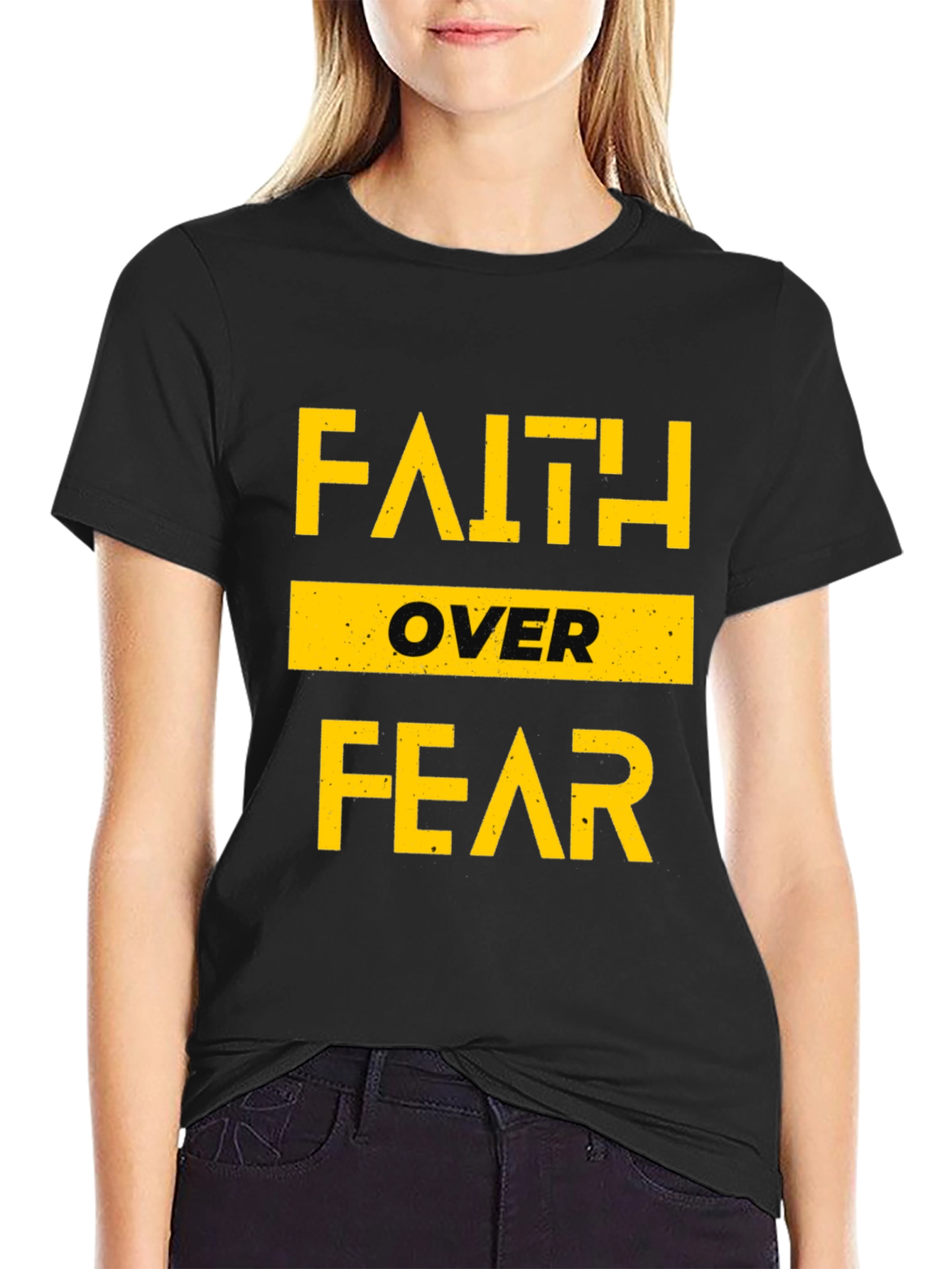 Faith Over Fear Graphic T-Shirt - Black