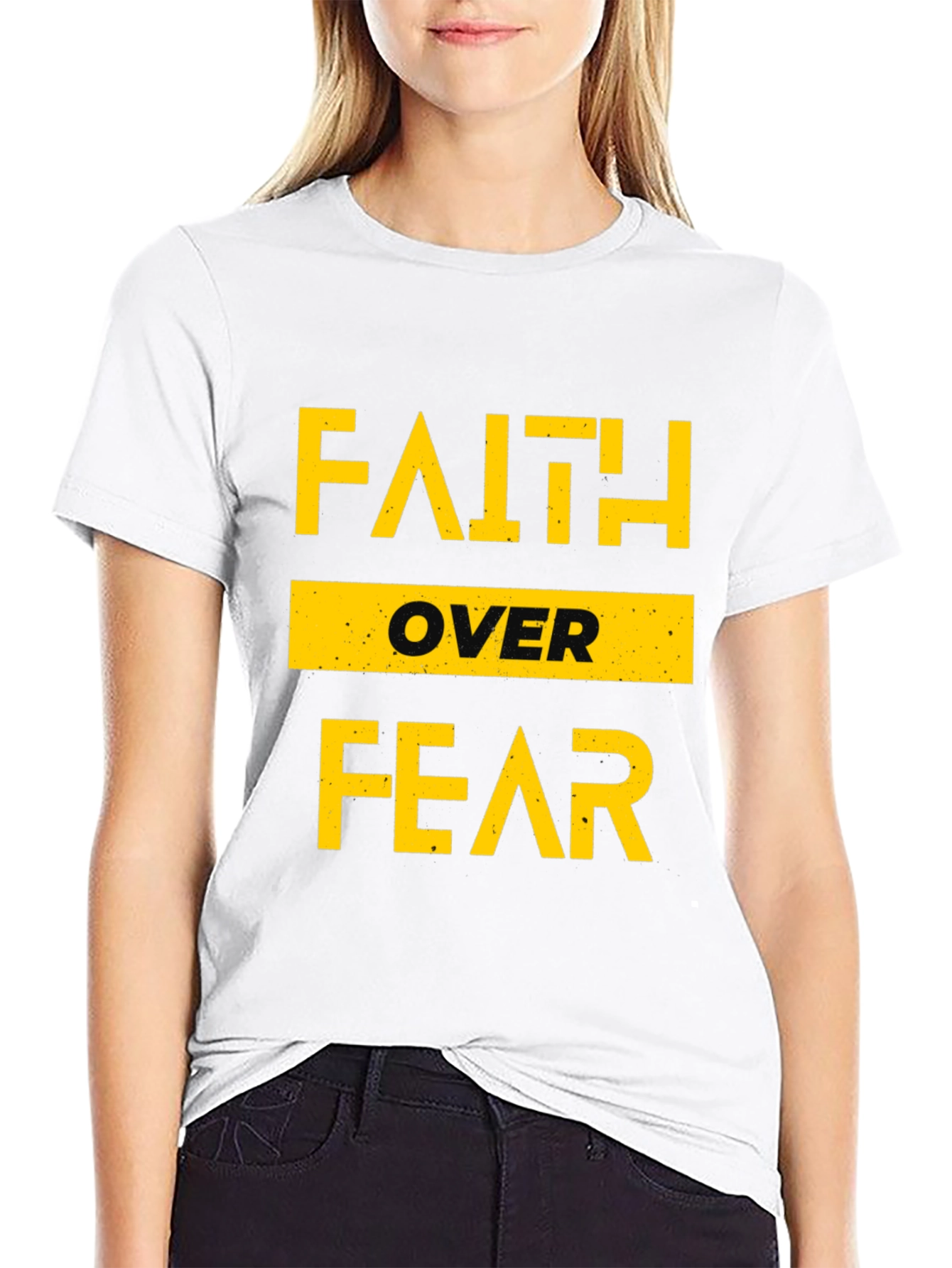 Faith Over Fear Graphic T-Shirt - Black