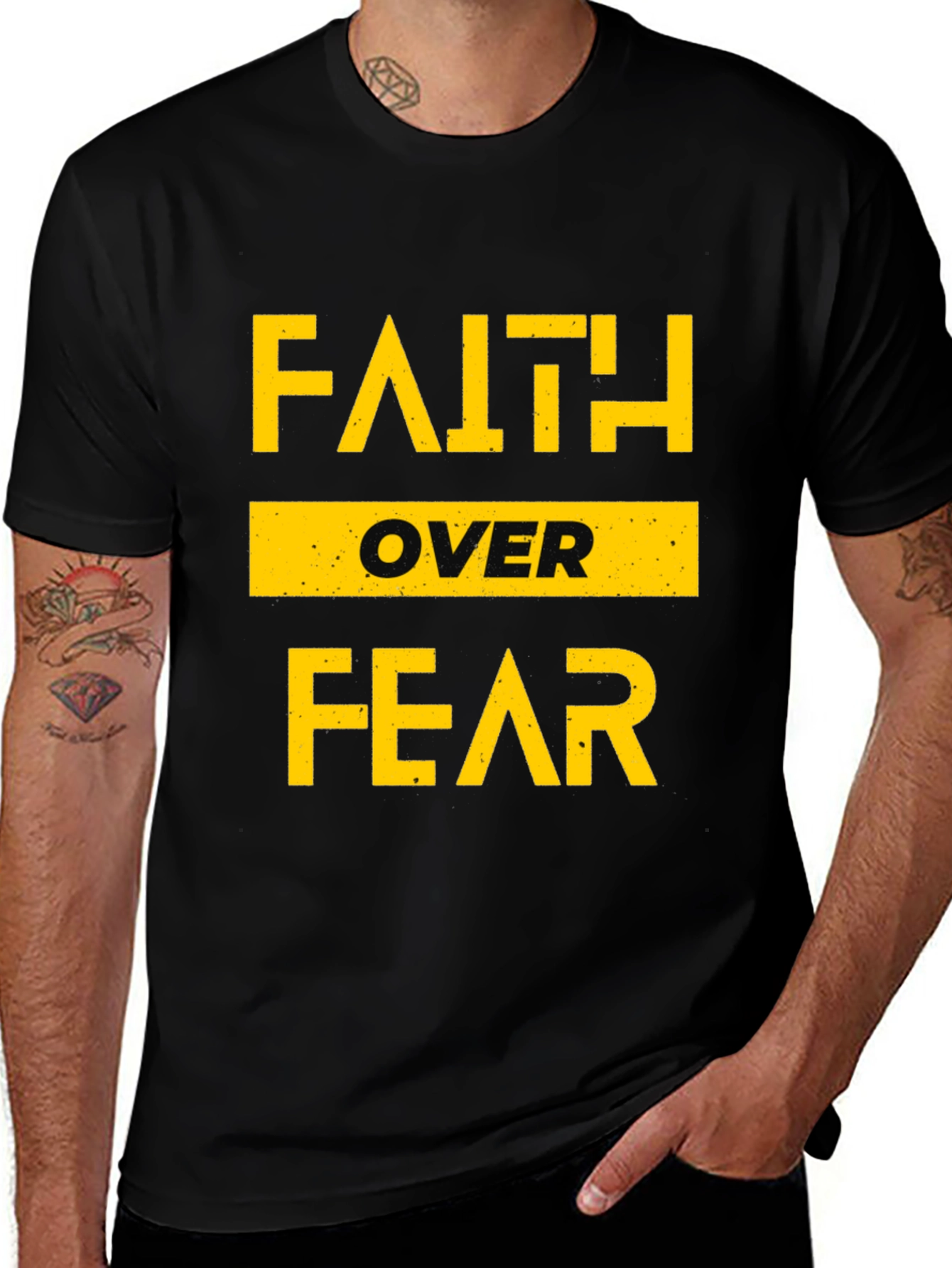 Faith Over Fear Graphic T-Shirt - Black