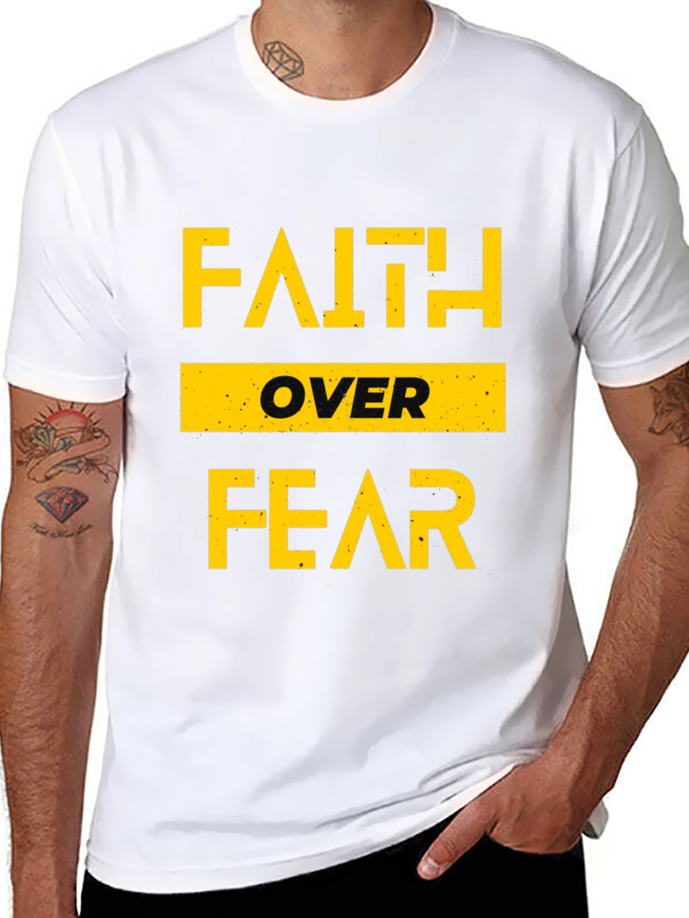 Faith Over Fear Graphic T-Shirt - Black