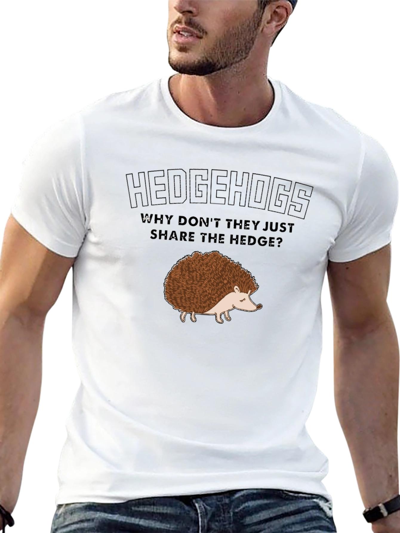 Hedgehogs Share the Hedge Black Graphic T-Shirt