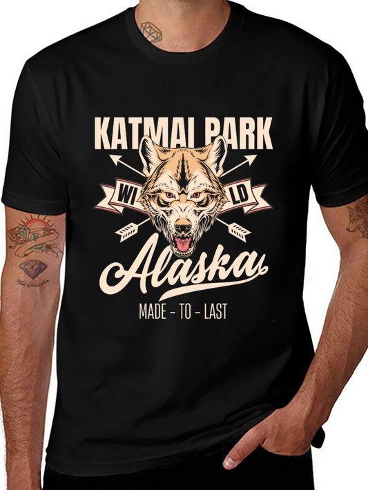 Katmai Park Alaska Wolf Graphic T-Shirt