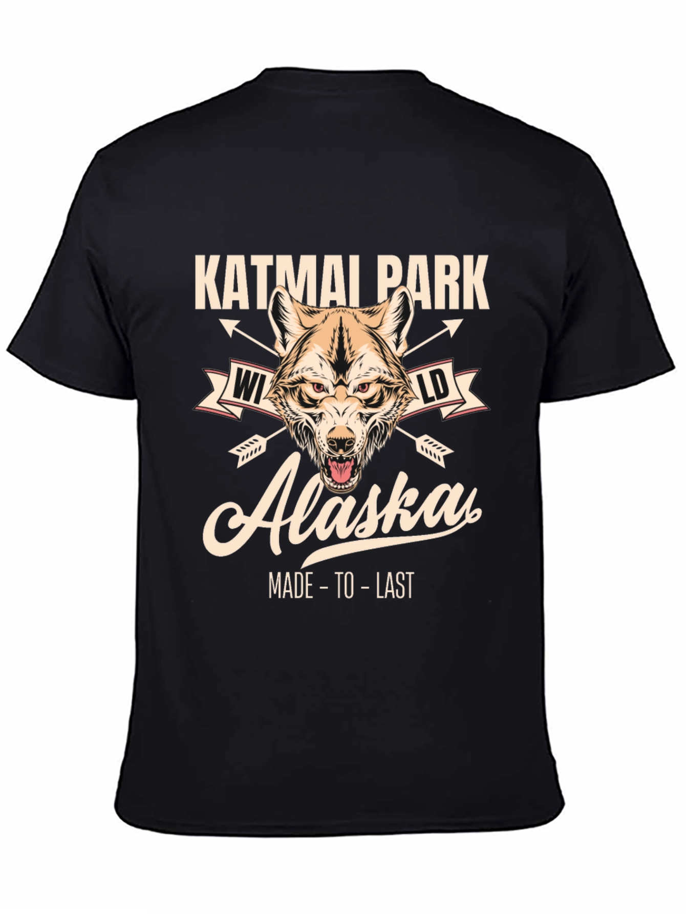 Katmai Park Alaska Wolf Graphic T-Shirt