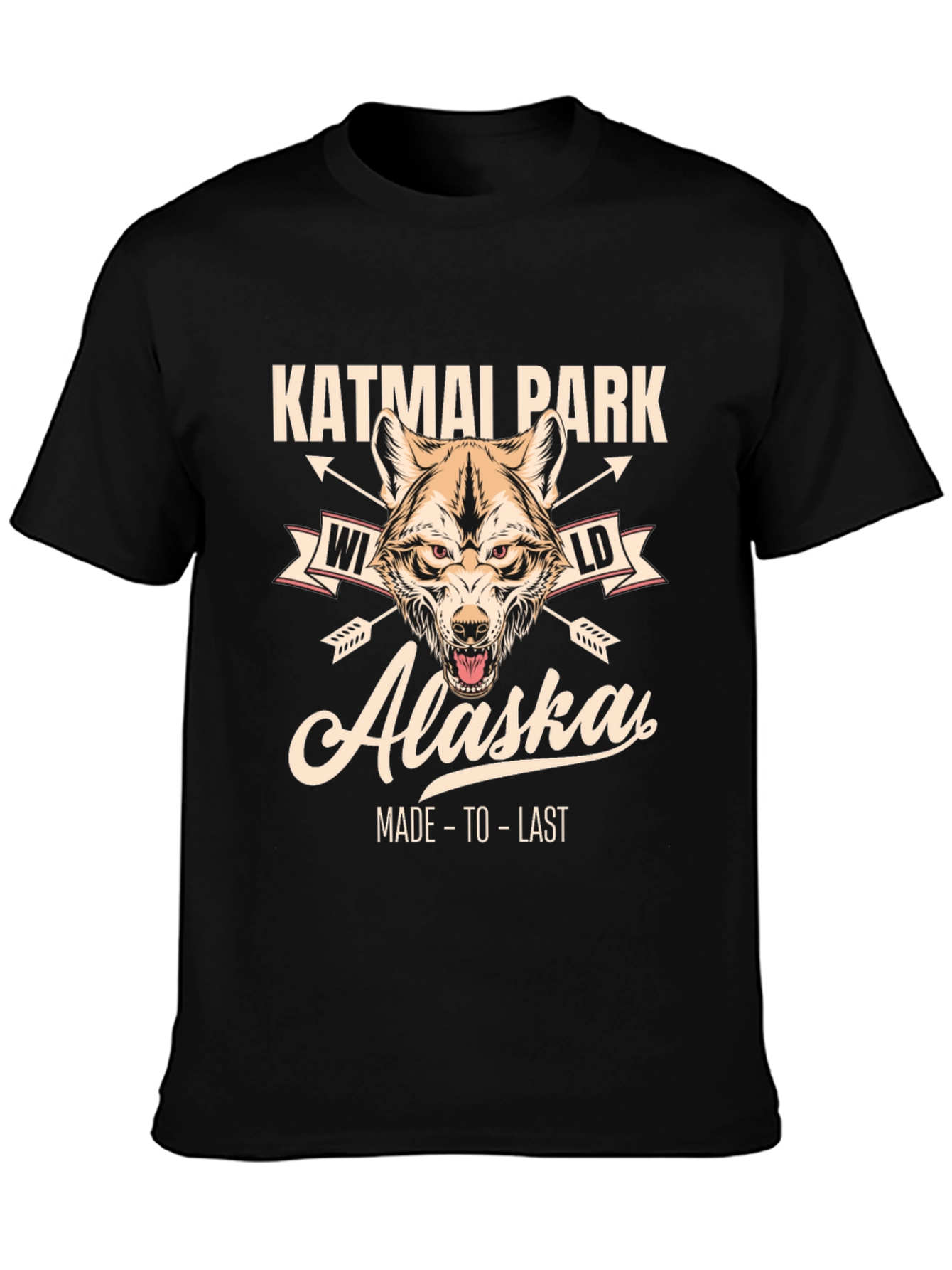 Katmai Park Alaska Wolf Graphic T-Shirt