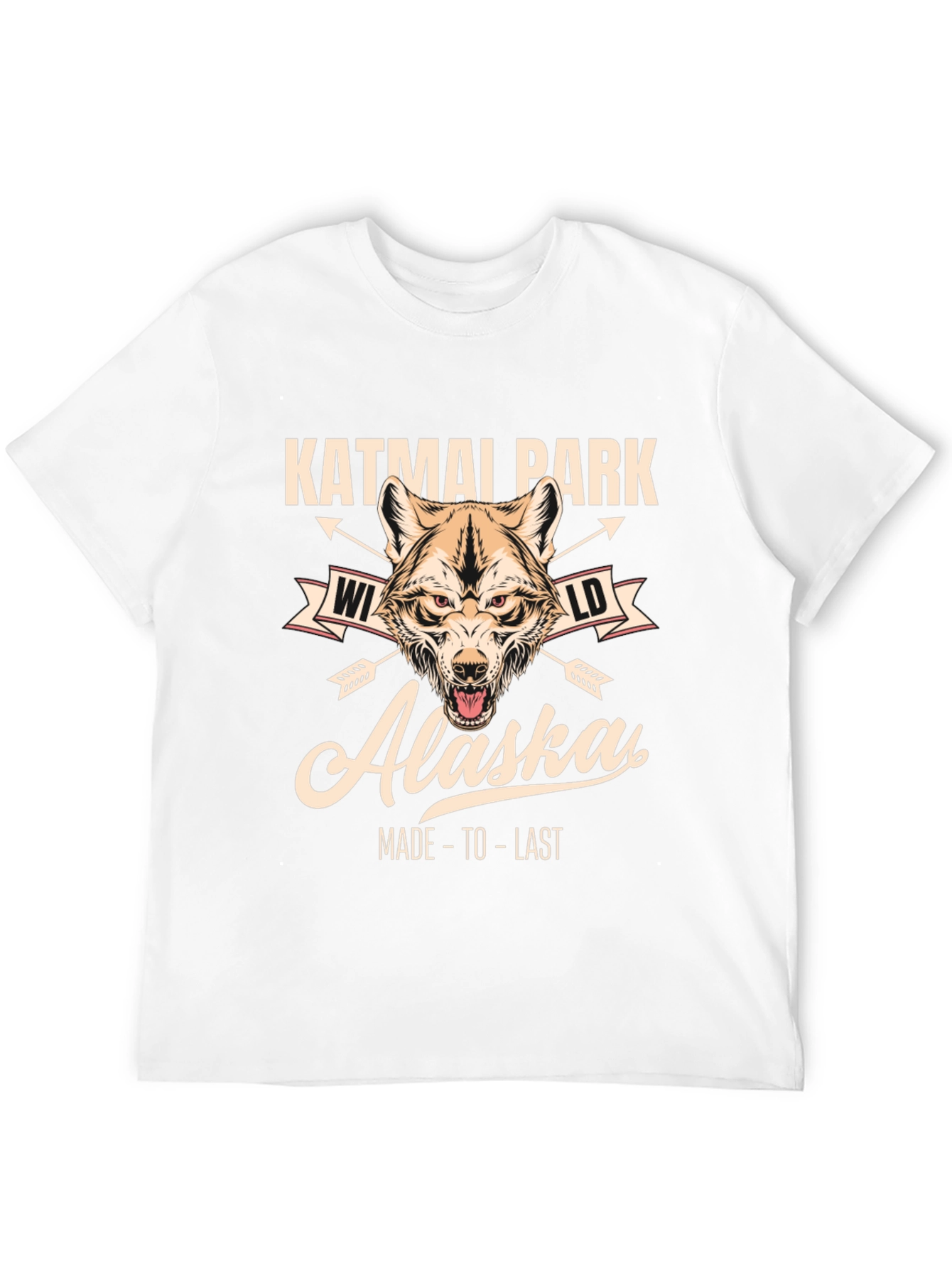 Katmai Park Alaska Wolf Graphic T-Shirt