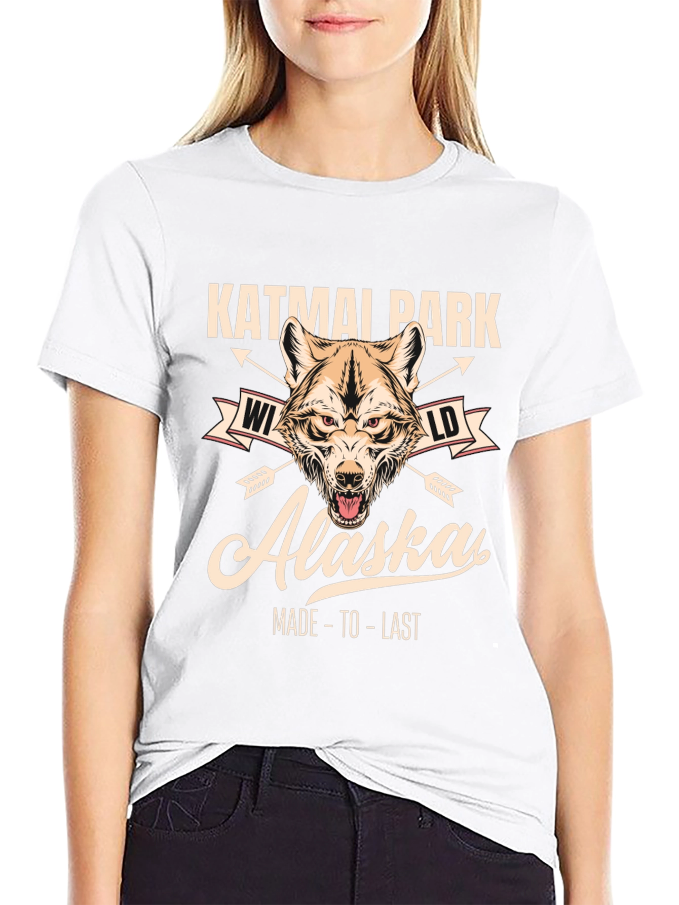 Katmai Park Alaska Wolf Graphic T-Shirt