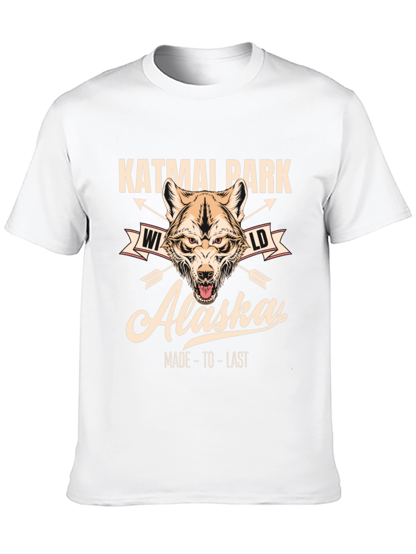 Katmai Park Alaska Wolf Graphic T-Shirt
