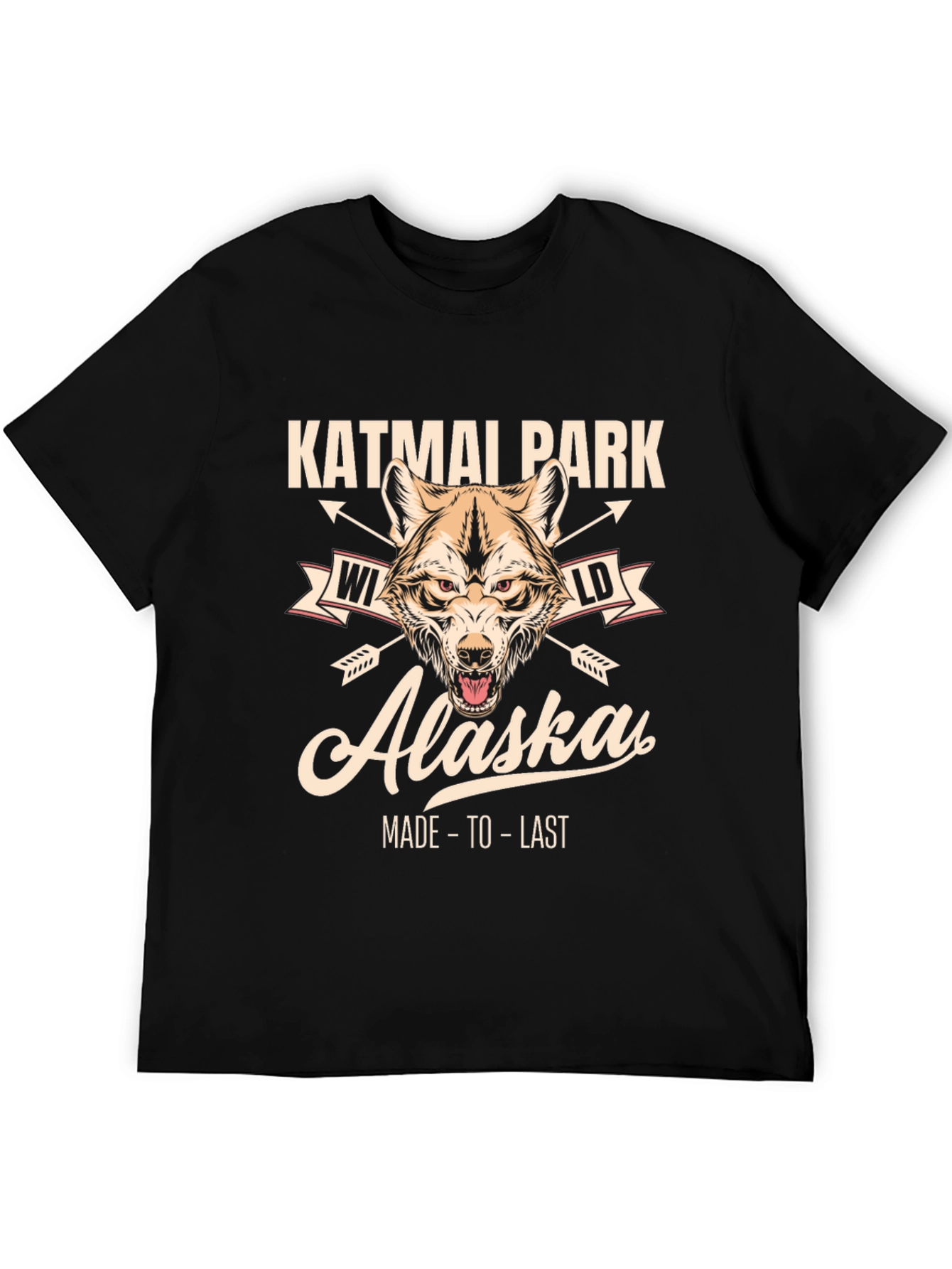 Katmai Park Alaska Wolf Graphic T-Shirt