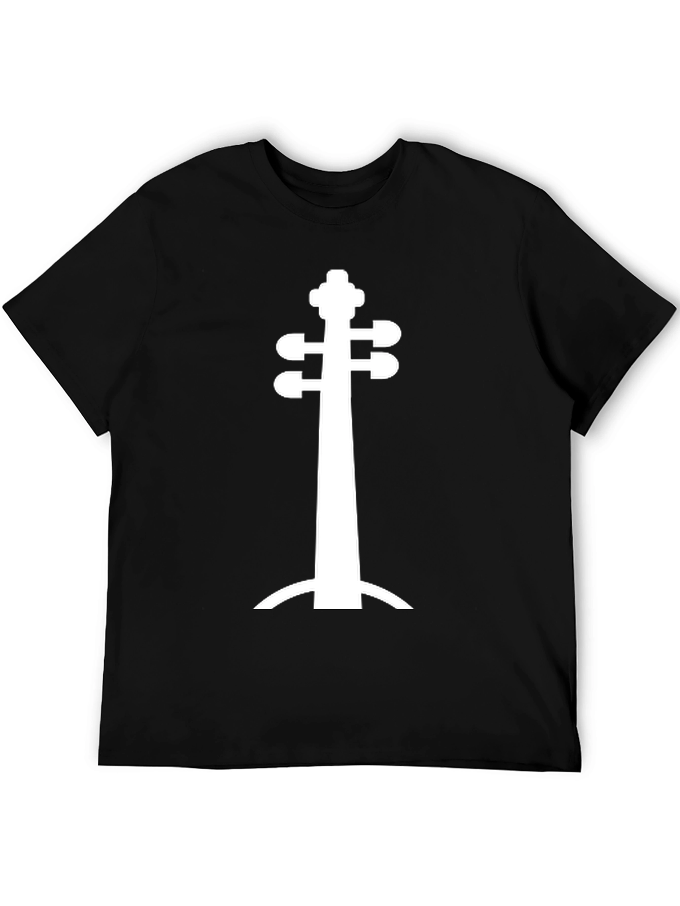 Unique String Instrument Silhouette Black T-Shirt
