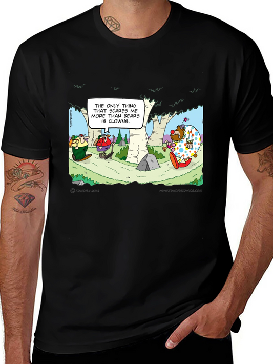 Clowns vs Bears T-Shirt: Cartoon Humor Tee