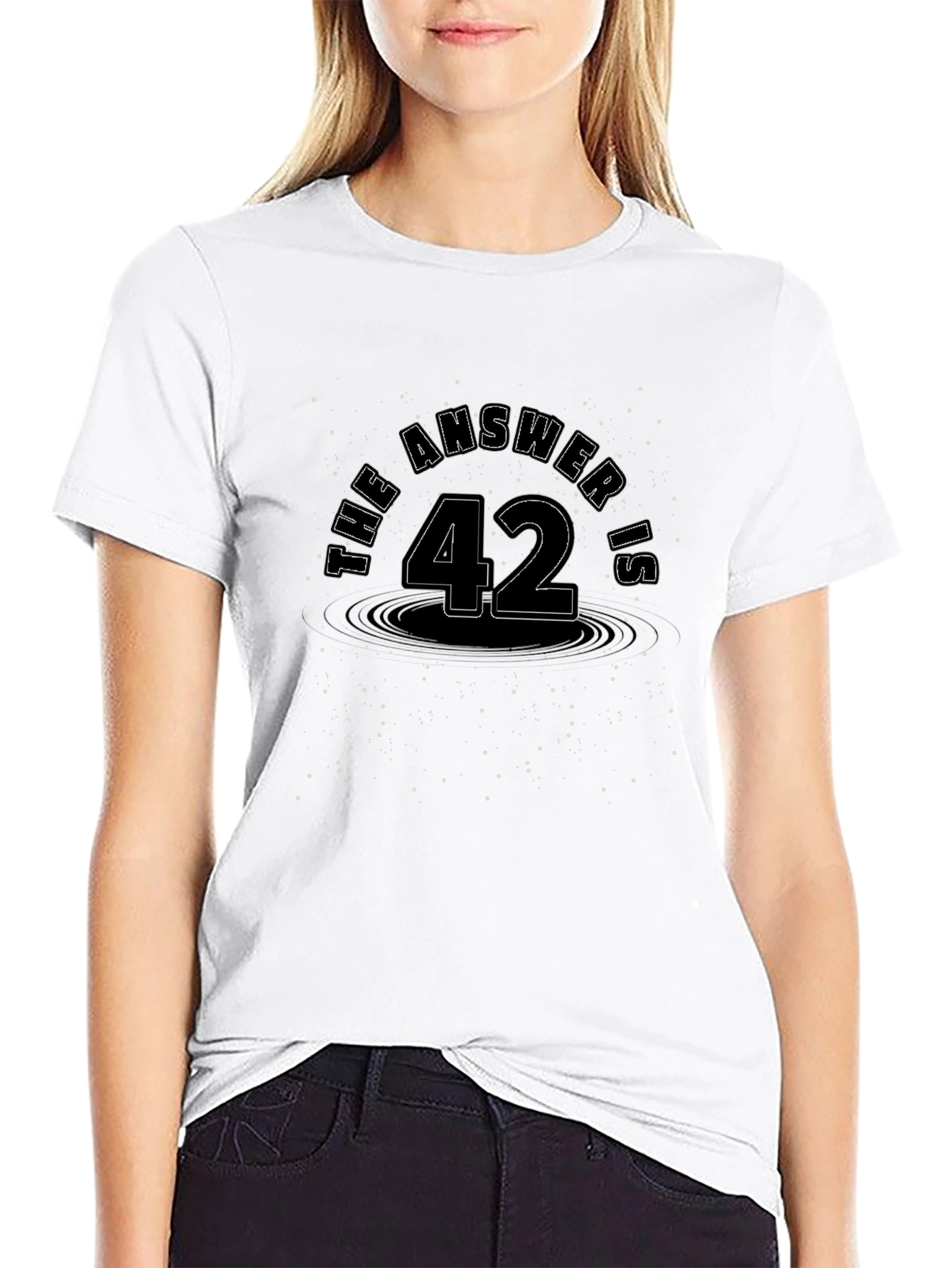 The Answer is 42 Black T-Shirt