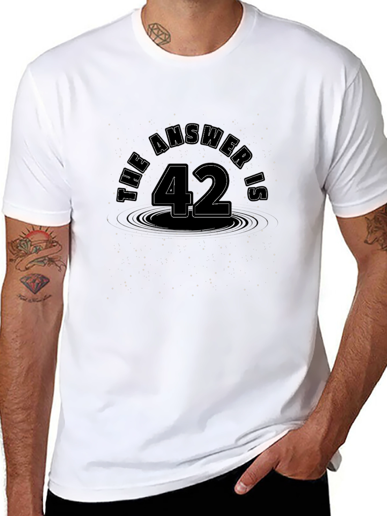 The Answer is 42 Black T-Shirt