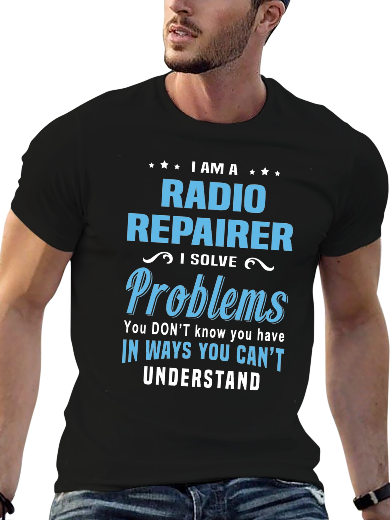 Radio Repairer T-Shirt: I Solve Problems Funny Tee