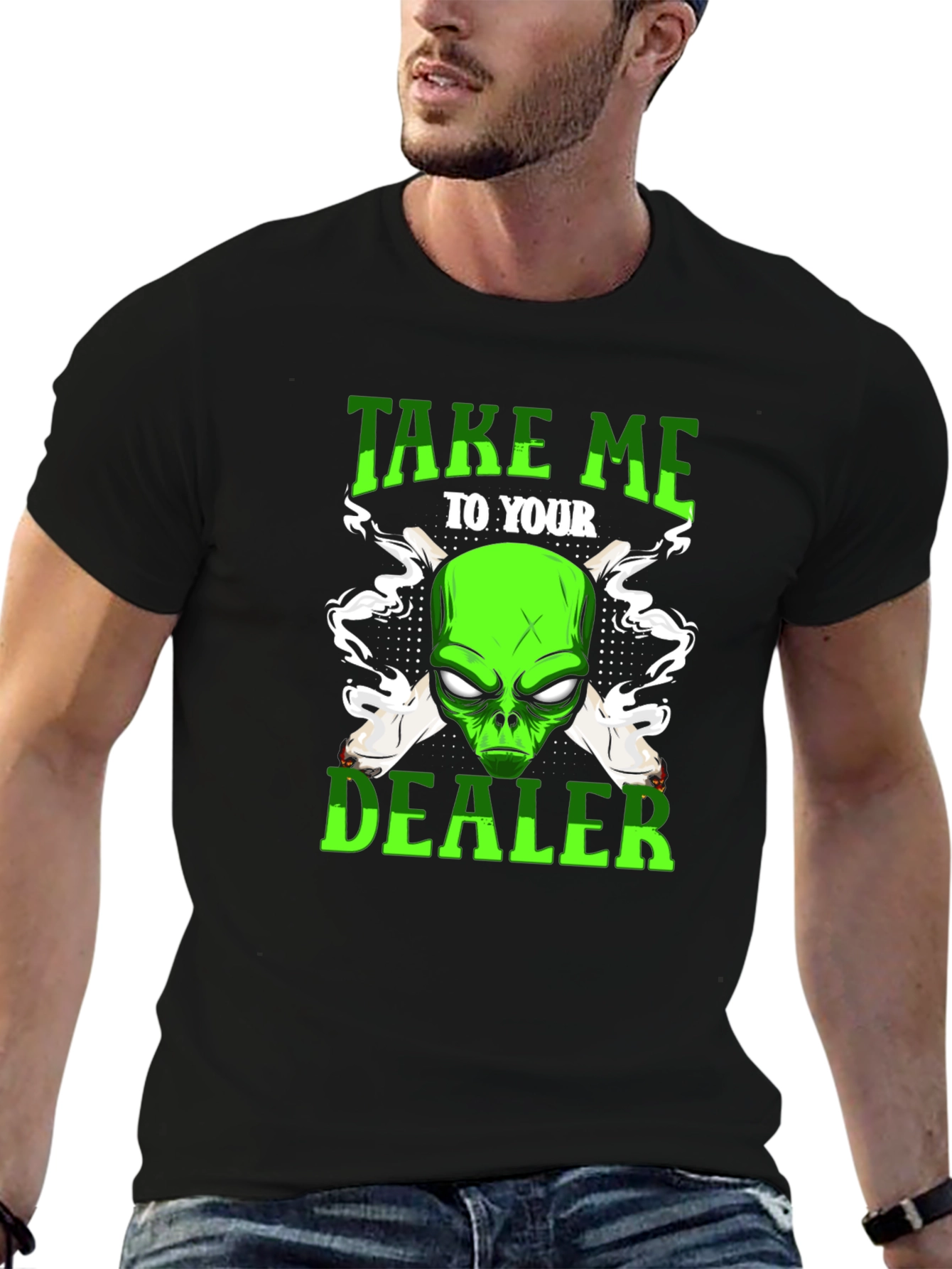Alien Take Me To Your Dealer Graphic T-Shirt