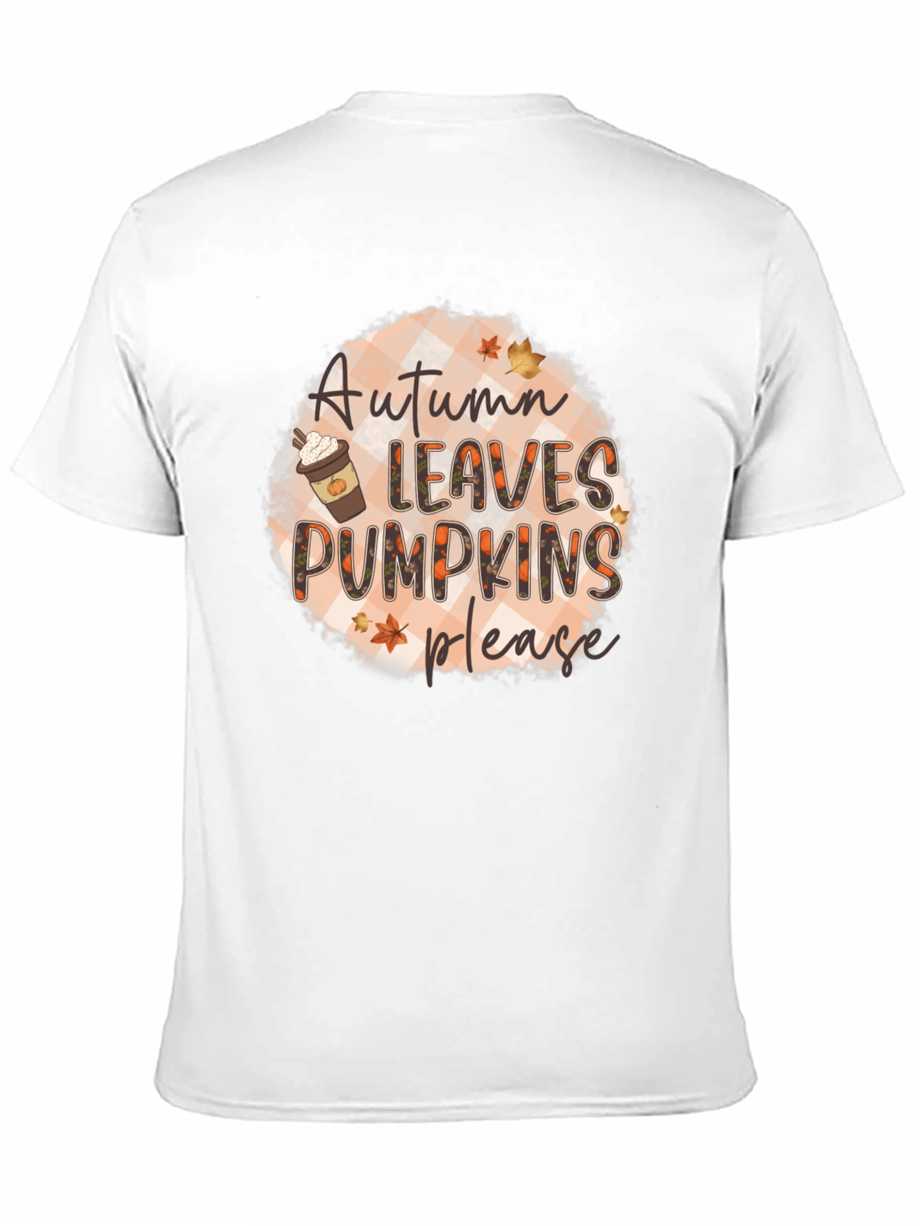 Autumn Leaves Pumpkins Please Black T-Shirt