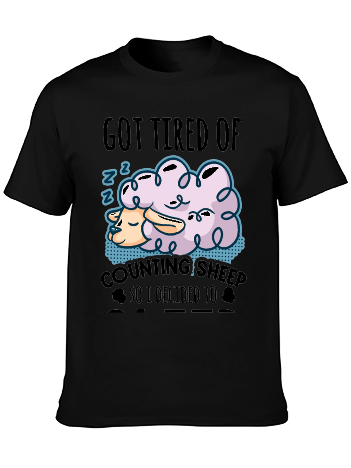 Funny Sleeping Sheep Graphic T-Shirt