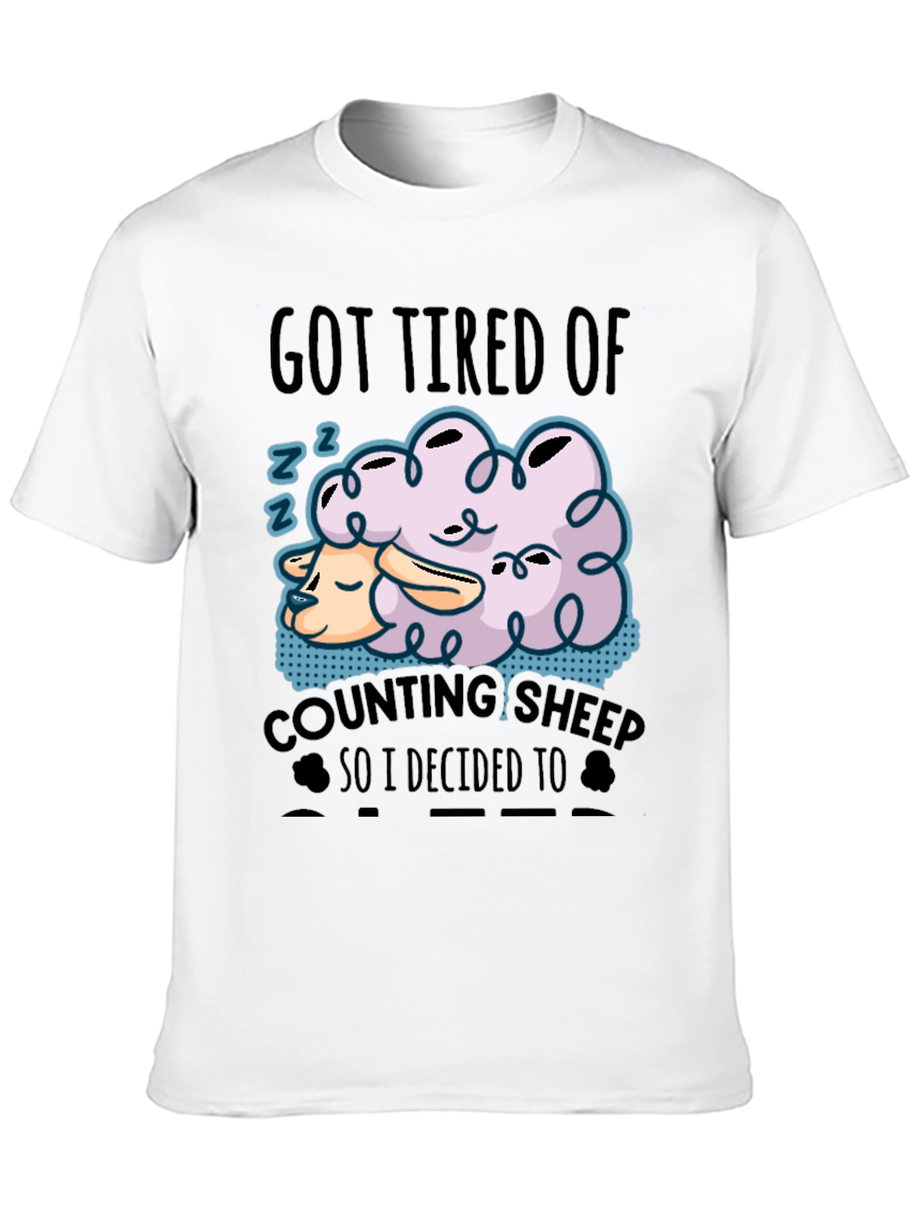 Funny Sleeping Sheep Graphic T-Shirt