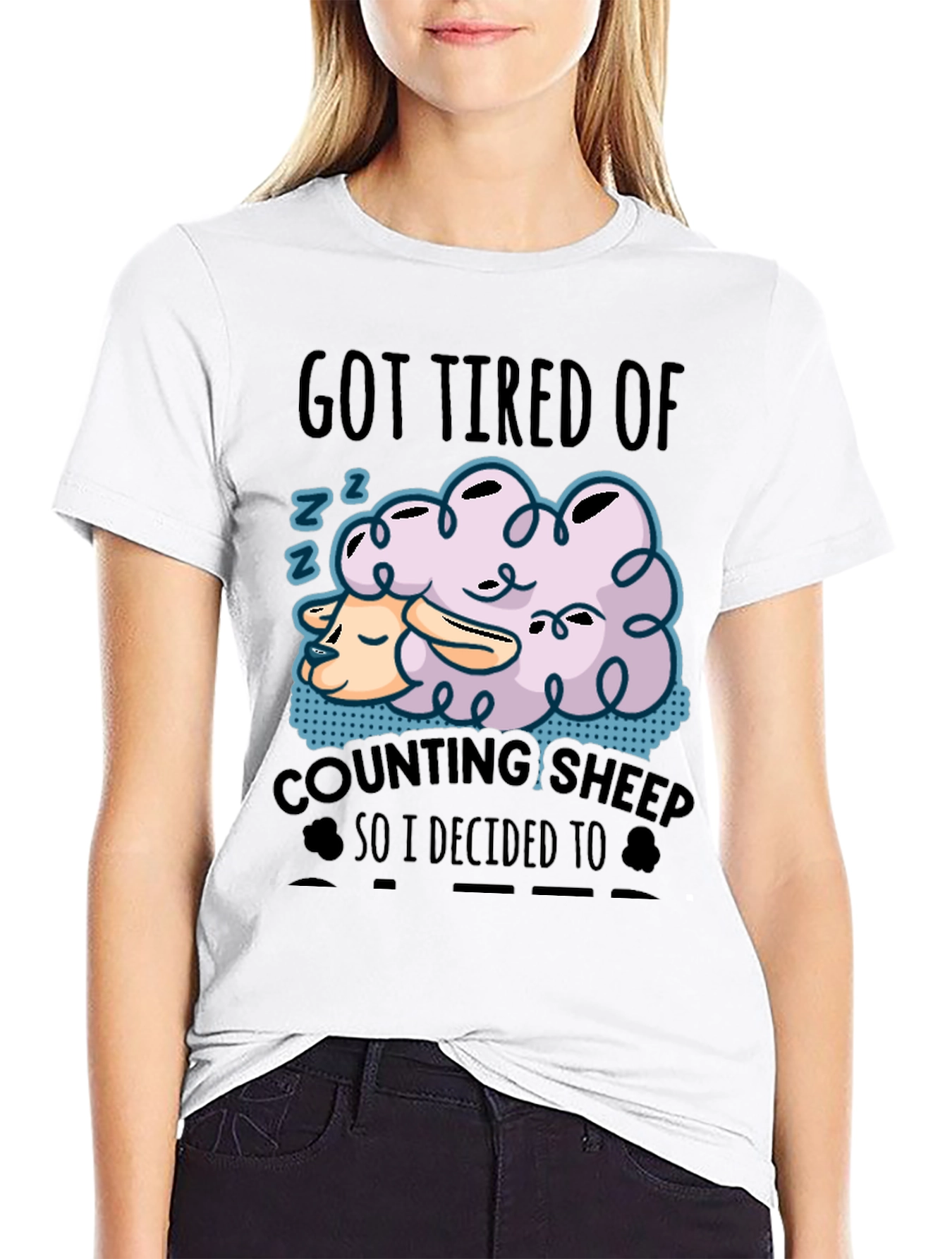 Funny Sleeping Sheep Graphic T-Shirt