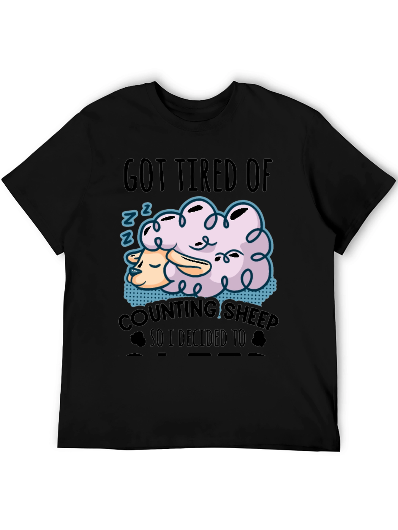 Funny Sleeping Sheep Graphic T-Shirt