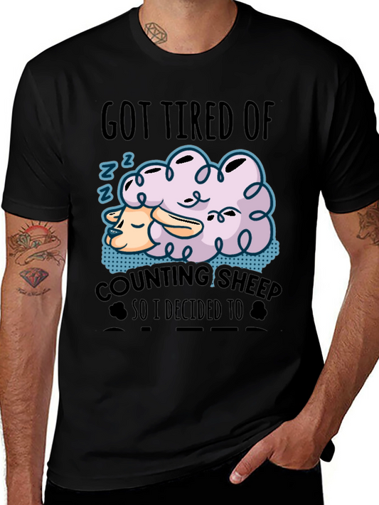 Funny Sleeping Sheep Graphic T-Shirt