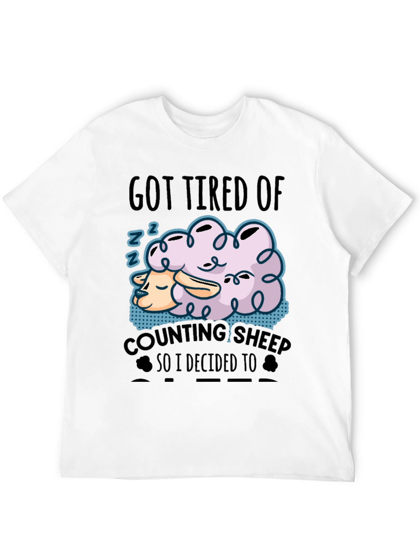 Funny Sleeping Sheep Graphic T-Shirt
