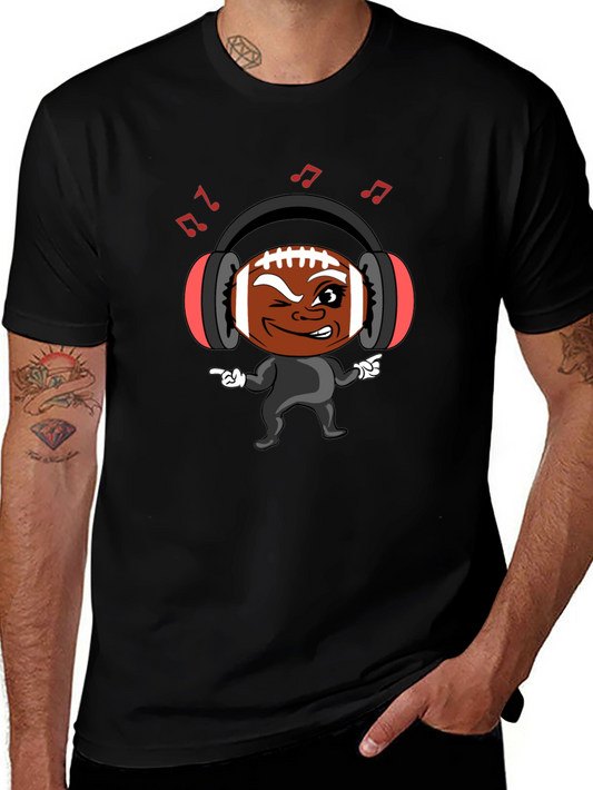 Cool Football Character Black T-Shirt