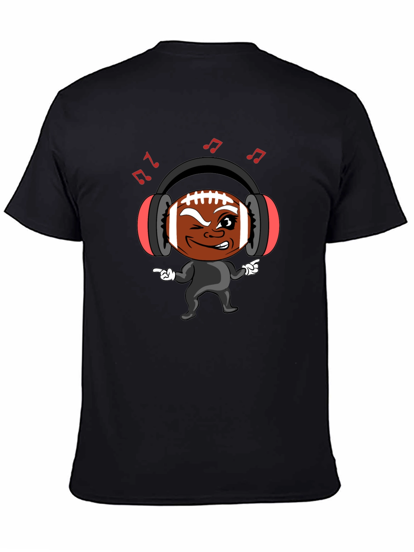Cool Football Character Black T-Shirt