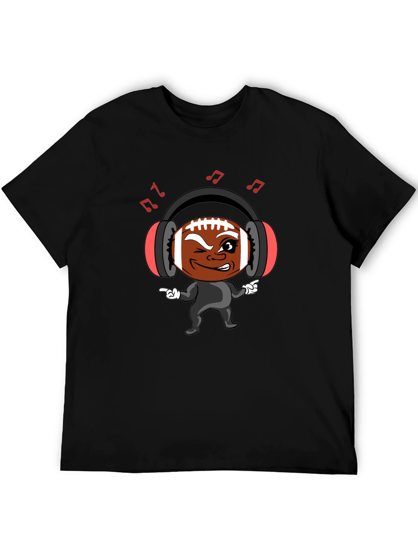 Cool Football Character Black T-Shirt
