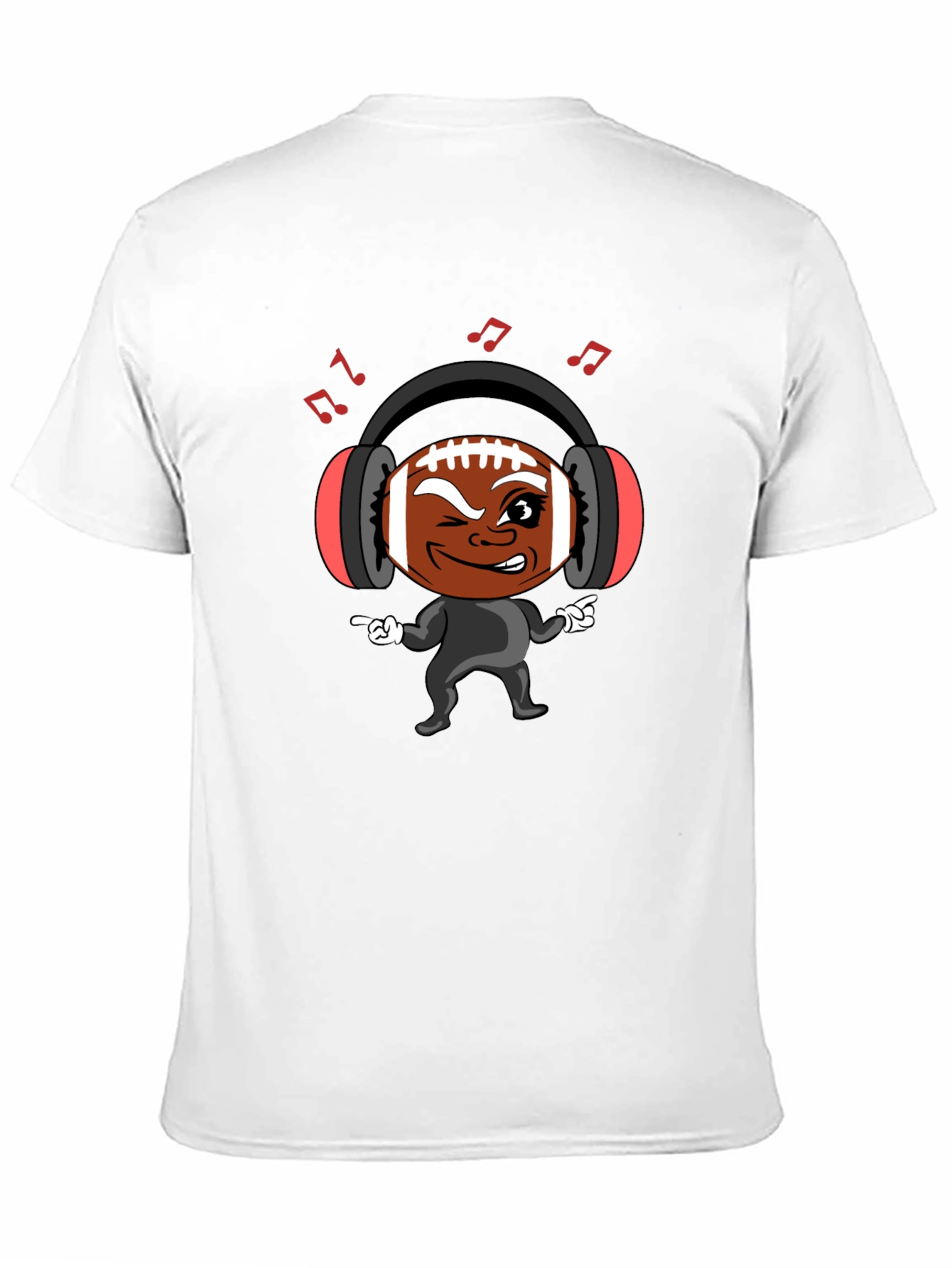 Cool Football Character Black T-Shirt