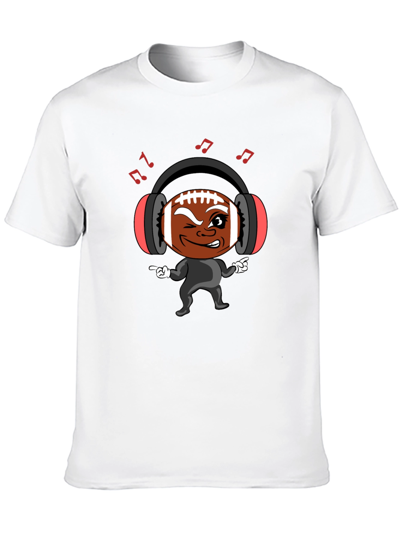 Cool Football Character Black T-Shirt